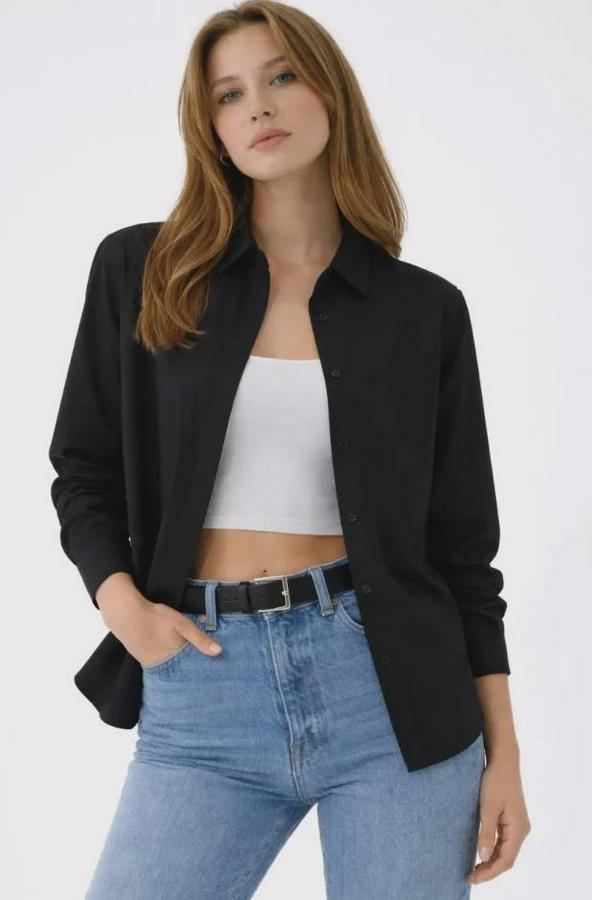 Uzun Kollu Gömlek Düğmeli Klasik Yaka Günlük Ve Ofis Şıklığına Uygun