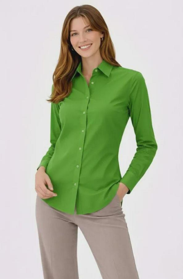 Uzun Kollu Gömlek Düğmeli Klasik Yaka Günlük Ve Ofis Şıklığına Uygun