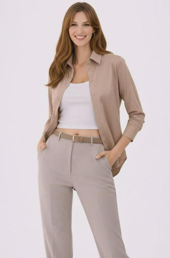 Uzun Kollu Gömlek Düğmeli Klasik Yaka Günlük Ve Ofis Şıklığına Uygun