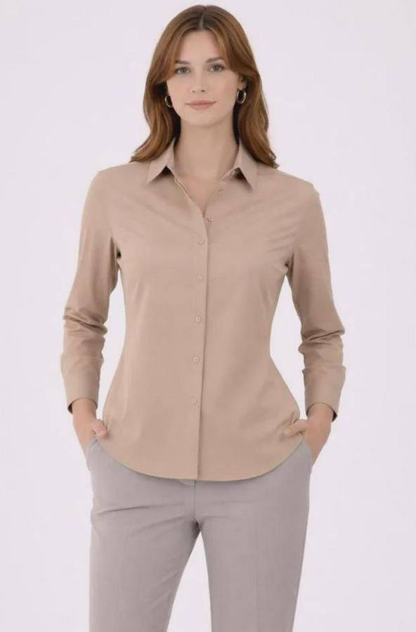 Uzun Kollu Gömlek Düğmeli Klasik Yaka Günlük Ve Ofis Şıklığına Uygun
