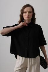 Yarım Balon Kol Çizgili Gömlek