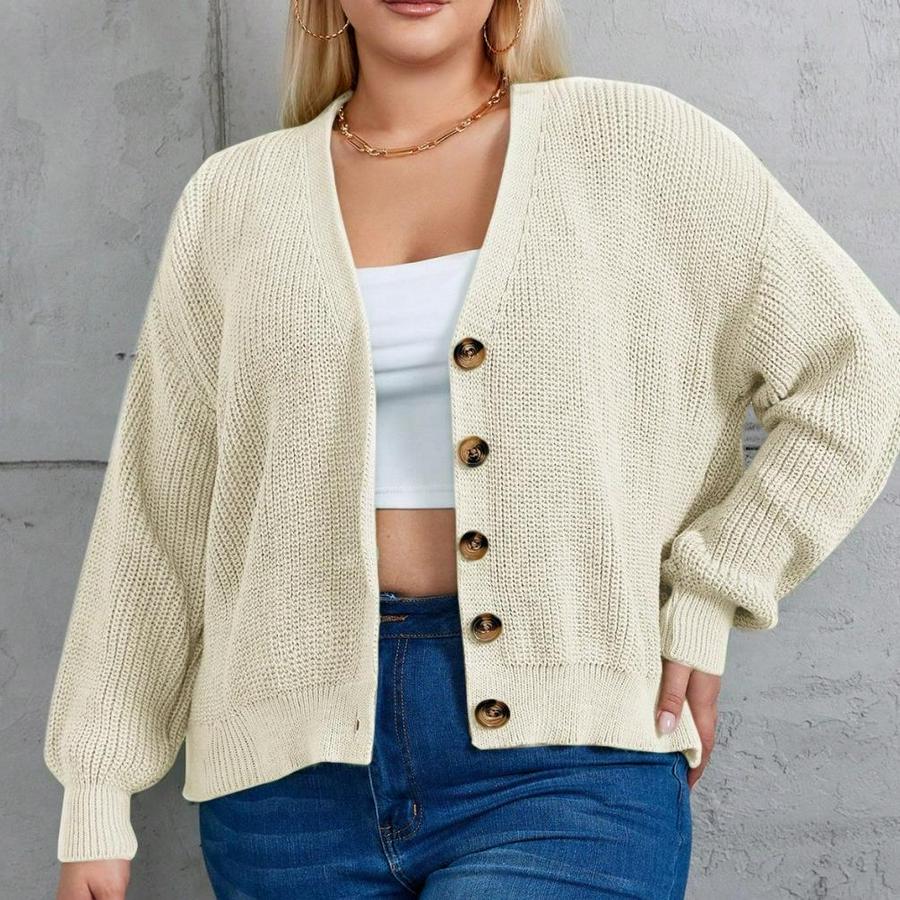 Beş Düğme Büyük Beden Triko Hırka