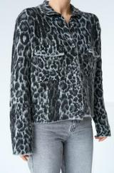 Leopar Desen Jakarlı Hırka