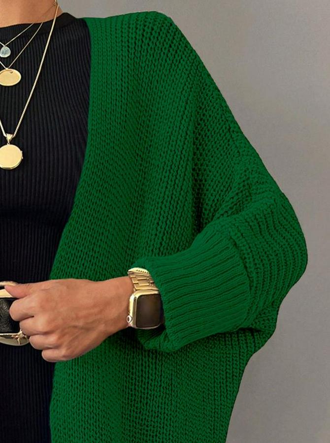 Oversize Kalıp Cepli Salaş Triko Hırka