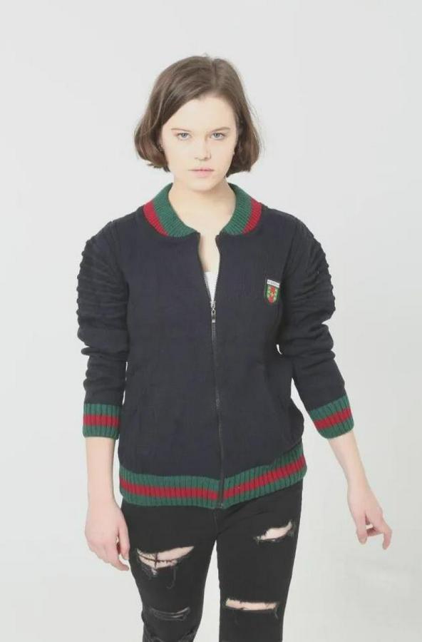 Tam Fermuarlı Triko Hırka