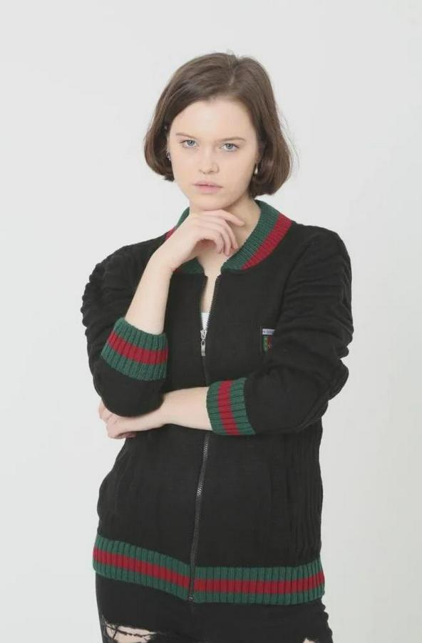 Tam Fermuarlı Triko Hırka