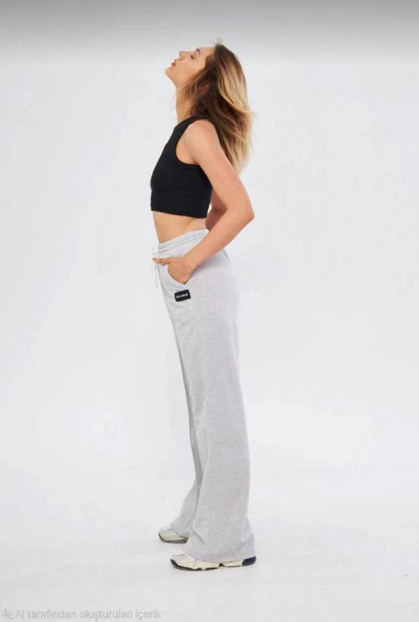 Iki Iplik Bol Paça Eşofman Pantalon