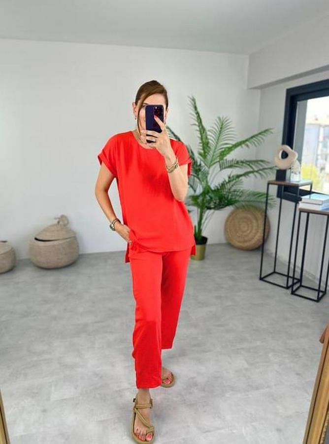 Bisiklet Yaka Paça Pensli Aerobin Kumaş Ikili Takım