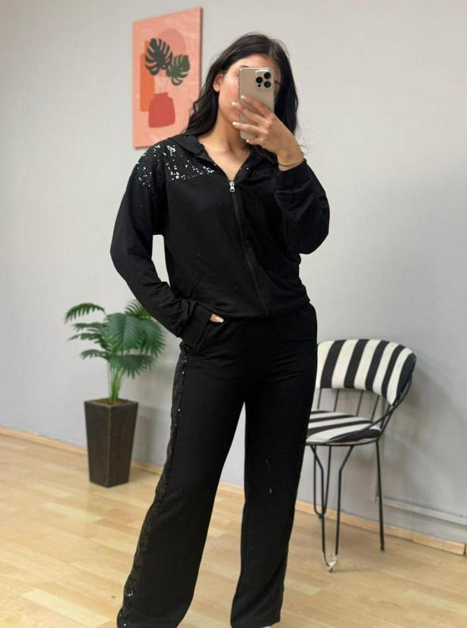 Iki Iplik Kumaş Pul Ve Fermuar Detaylı Ikili Takım