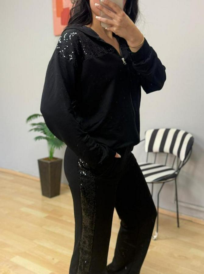 Iki Iplik Kumaş Pul Ve Fermuar Detaylı Ikili Takım