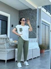 Kristal Kumaş Garnili Cep Detaylı Ikili Takım