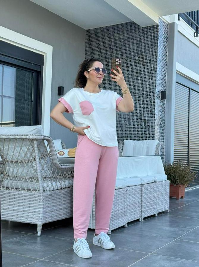 Kristal Kumaş Garnili Cep Detaylı Ikili Takım