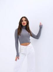 Triko Balikçi Kazak-Gri
