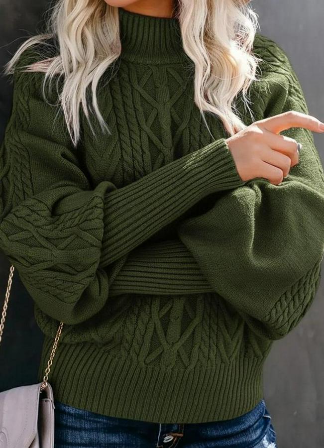 Uzun Kollu Balıkçı Yaka Triko Kazak