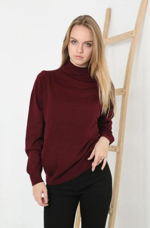 Yarım Boğaz Triko Kazak Yumuşak Dokulu Pamuklu Ince Dokuma, Uzun Kollu Rahat Regular Kalıp