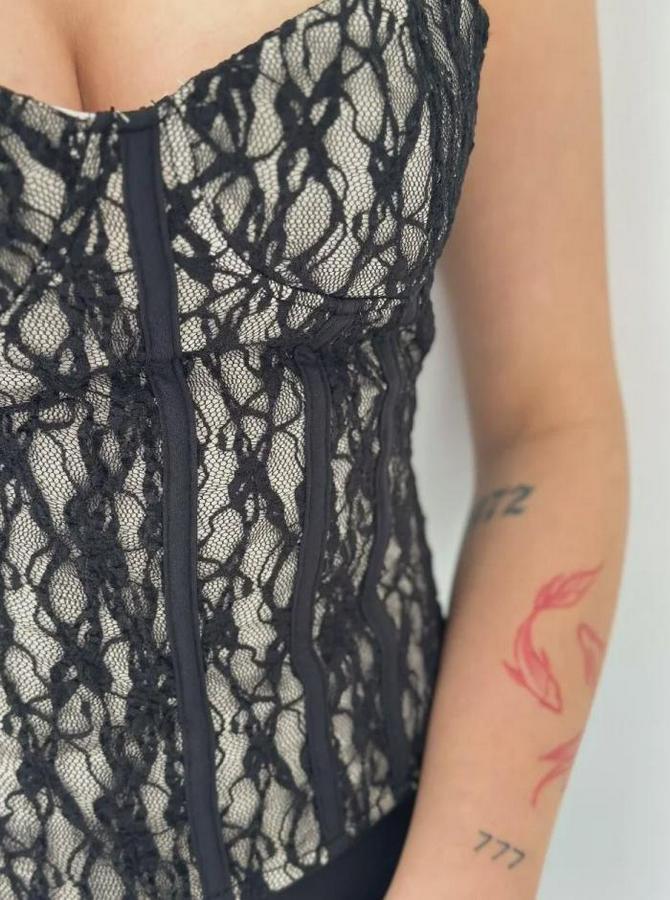 Fermuarlı Dantel Korse Straplez Bustiyer Transparan Şık Top
