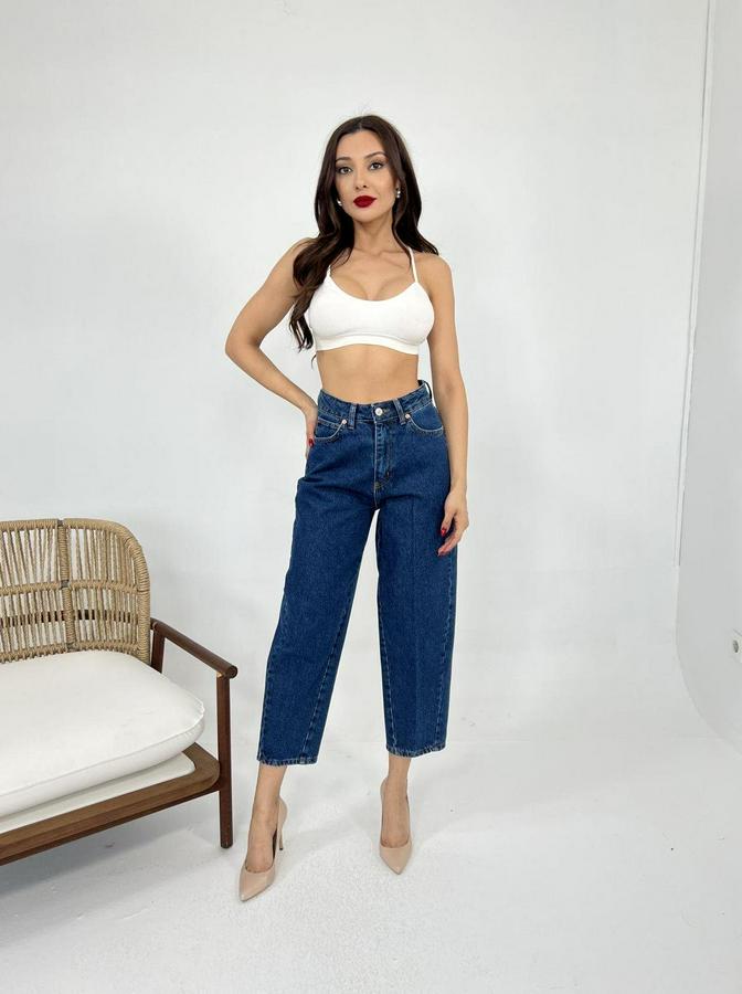 Denim Balloon Fit-Koyu Mavi