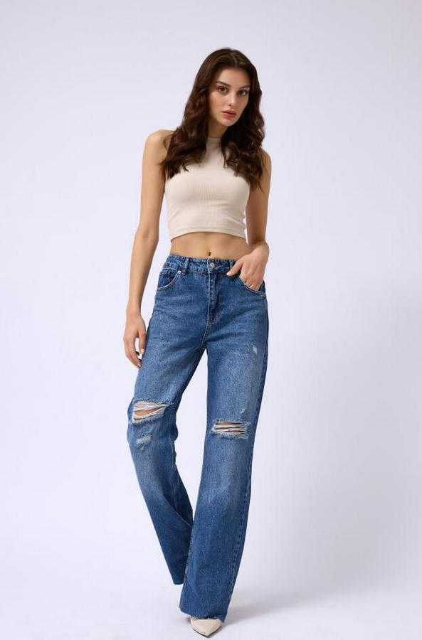 Lazer Kesim Bol Paça Jean