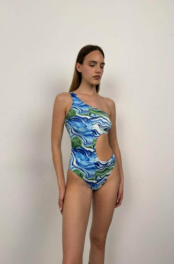 Tek Omuz Desenli Mayokini