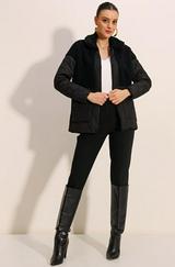 Peluş Detaylı Oversize Şişme Mont