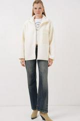 Fermuarlı Oversize Peluş Mont