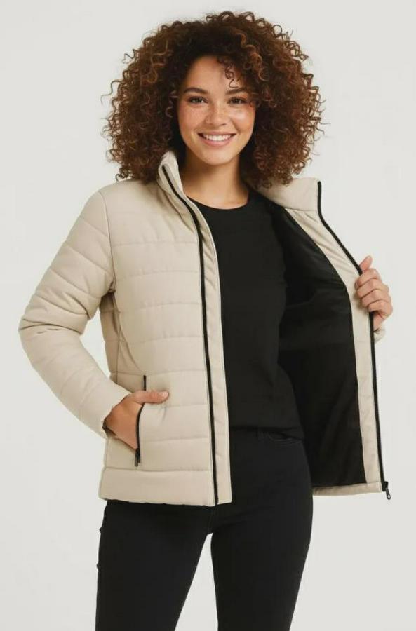 Mikro Su Itici Kapitone Baskılı Astarlı Fermuarlı Bomber Mont