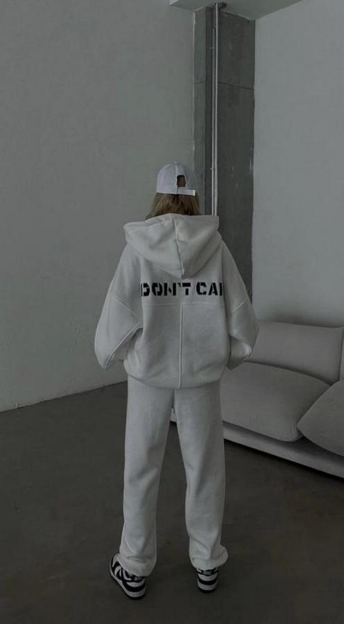 Nakış Işlemeli Üç Iplik Sweat Takım- Beyaz
