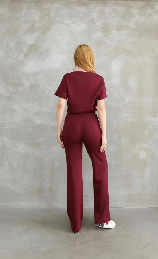 Osy Modal Yumuşak Dokulu Kumaş Bisiklet Yaka Parçalı Detaylı Kısa Kollu Takım