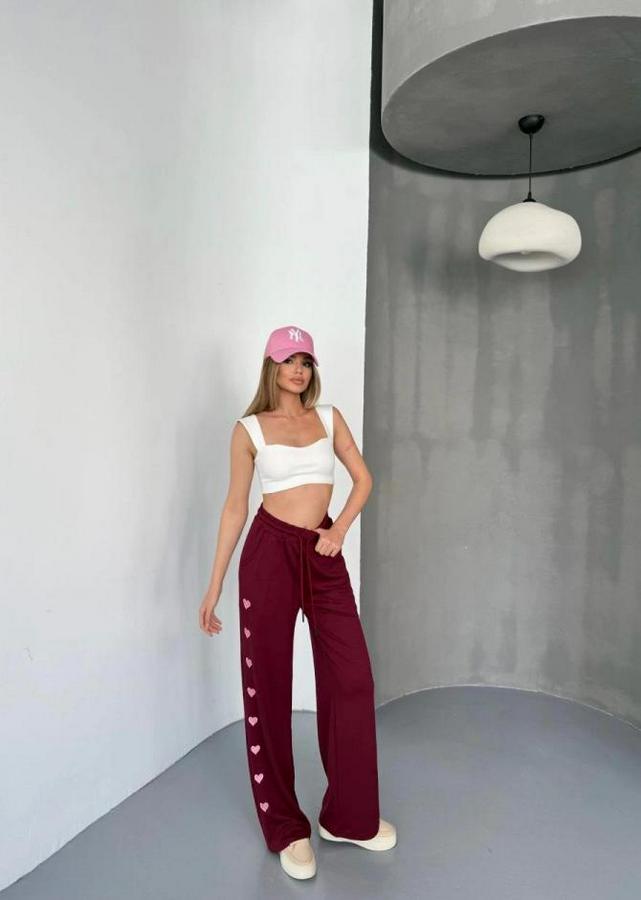 Osy Modal Yumuşak Dokulu Kumaş Nakış Işlemeli Rahat Bol Paça Eşofman Pantalon