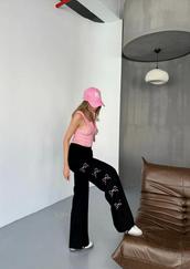 Osy Modal Yumuşak Dokulu Kumaş Nakış Işlemeli Rahat Bol Paça Eşofman Pantalon