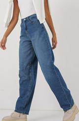 Yüksek Bel Baggy Kot Pantolon