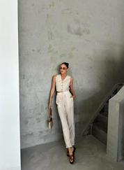 Bel Lastik Detayli Modal Kumaş Pantolon