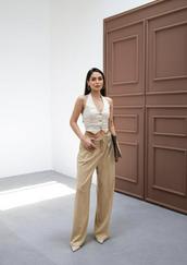 Beli̇ Lasti̇k Ve Bağcikli Geni̇ş Paça Pantolon