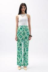 Desenli Saten Pantolon