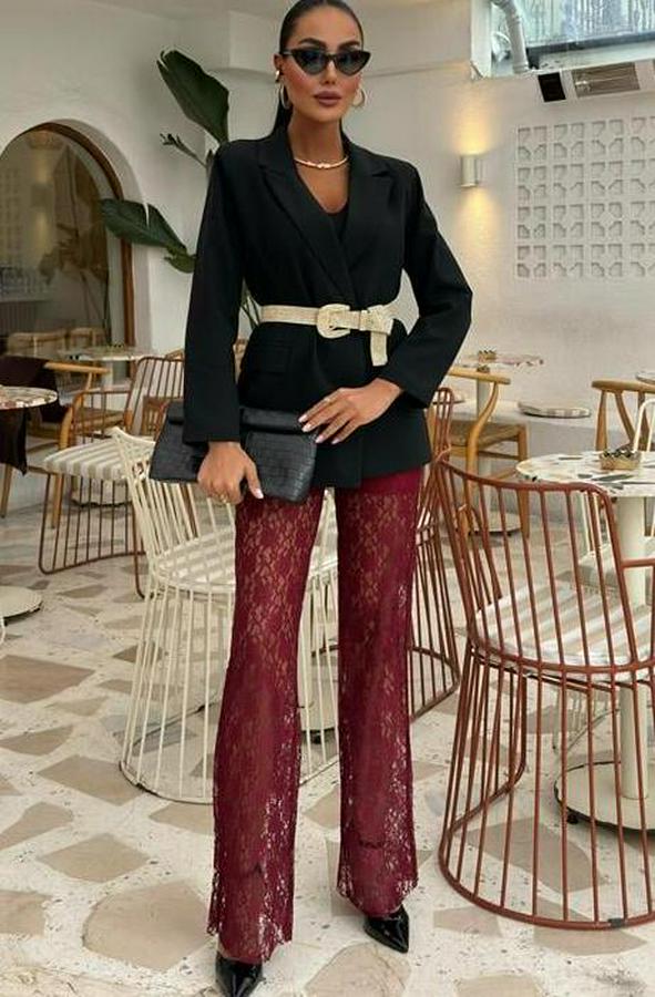 Içi Astarlı Dantel Pantolon 0081