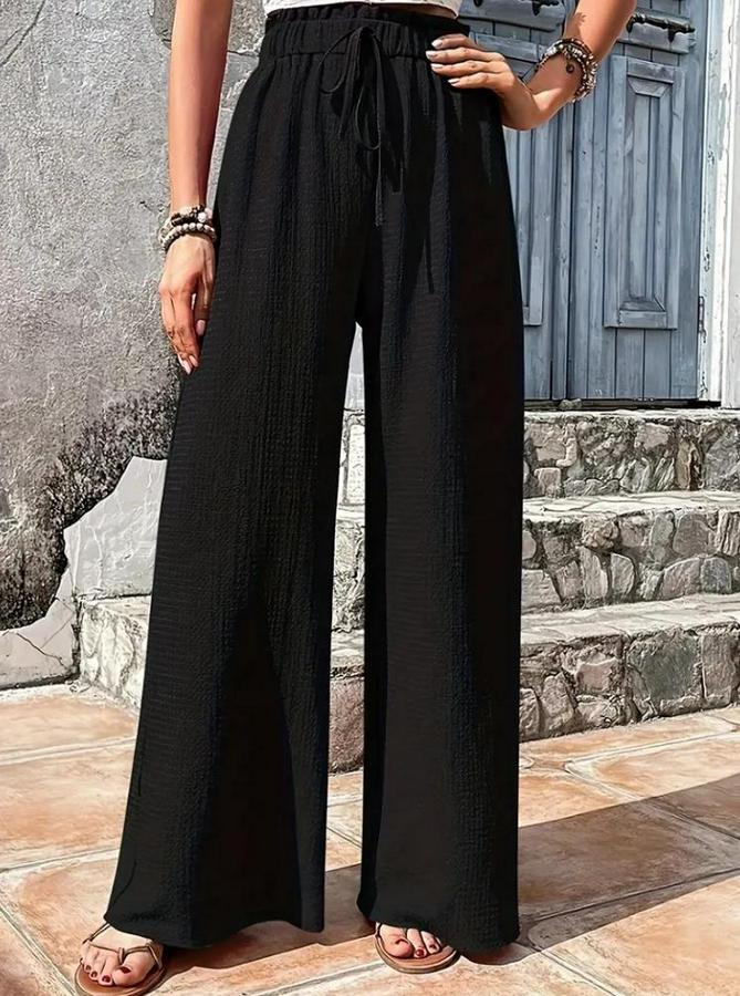 Beli Lastikli Bol Paça Bürümcük Pantolon