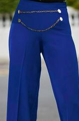 Beli Zincir Detay Ithal Krep Pantolon