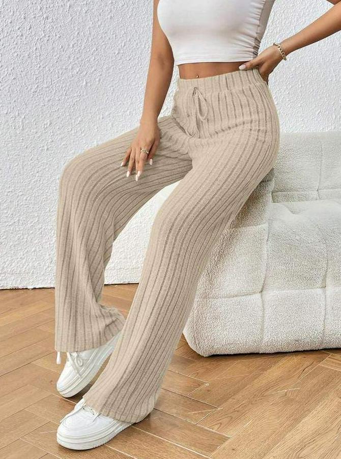 Hafif Şardonlu Full Likralı Fitilli Kaşkorse Kumaş Bol Paça Pantolon