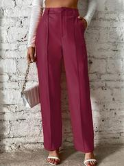 Önden Fermuarlı Cepli Geniş Kesim Lame Deri Pantolon