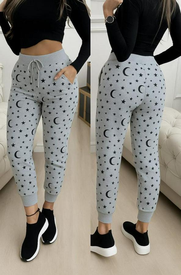 Yüksek Bel Bağcıklı Desenli Iki Iplik Pantolon