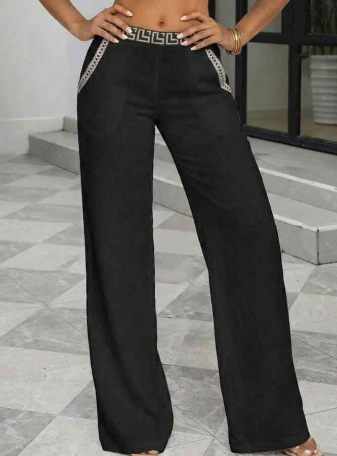 Yüksek Bel Beli Lastikli Genç Paçalı Ithal Krep Pantolon