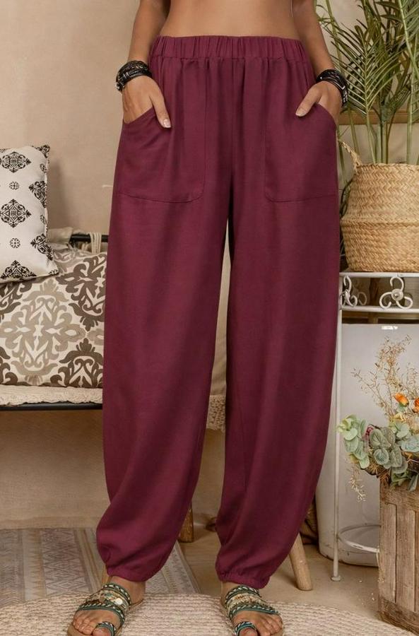 Yüksek Bel Cep Detaylı Pantolon