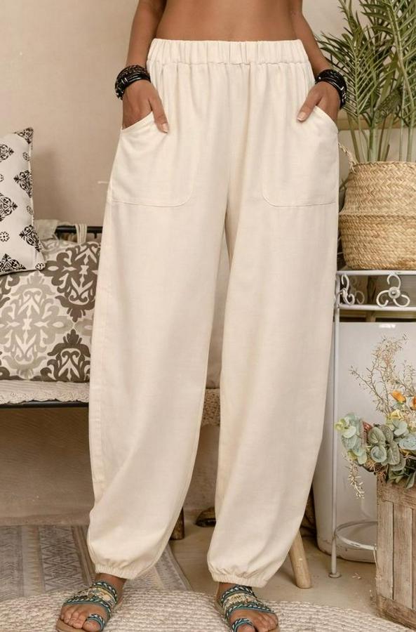 Yüksek Bel Cep Detaylı Pantolon