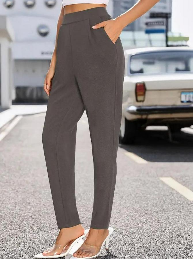 Yüksek Bel Cepli Rahat Kesim Ithal Krep Pantolon