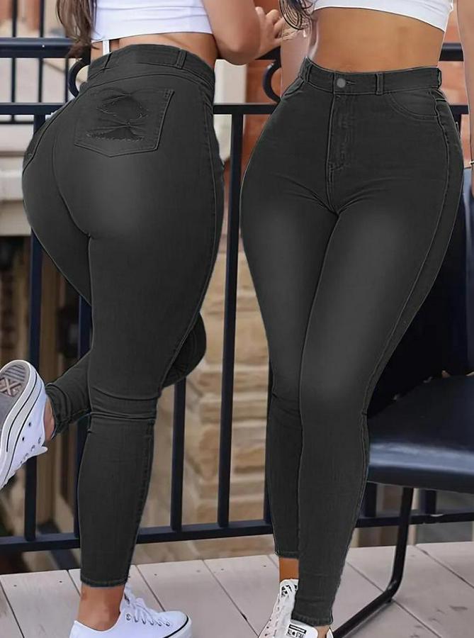 Yüksek Bel Dar Kesim Kot Pantolon