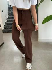 Yüksek Bel Full Likralı Krep Kumaş Pantolon