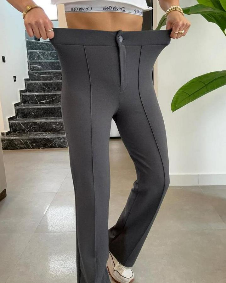 Yüksek Bel Full Likralı Krep Kumaş Pantolon