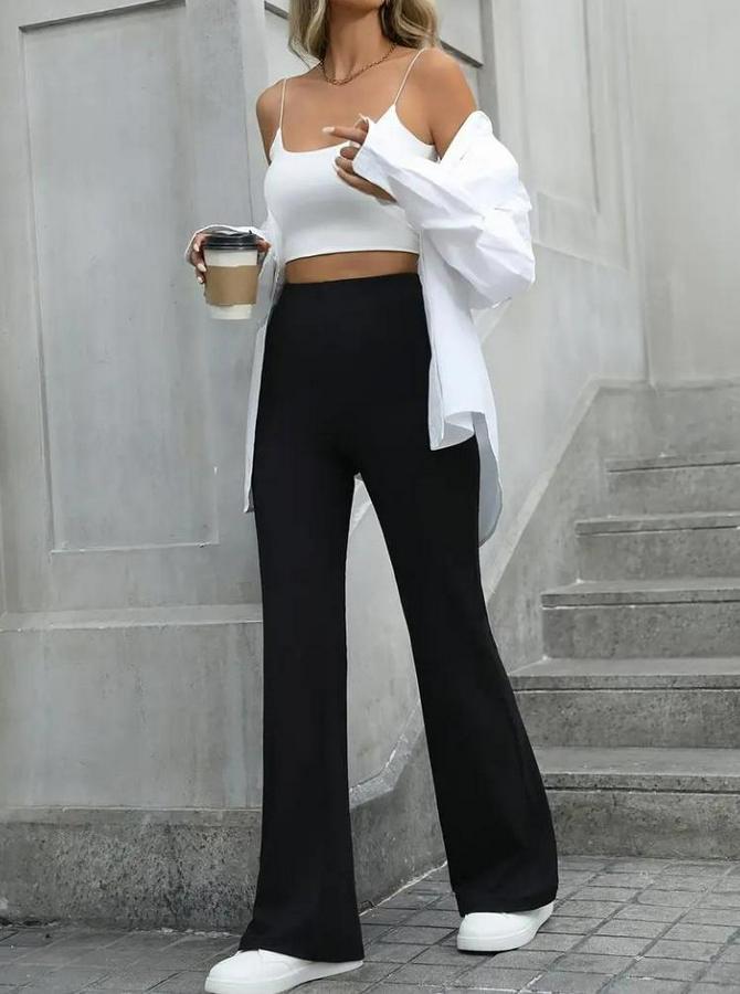 Yüksek Bel Geniş Paçalı Dalgıç Tayt