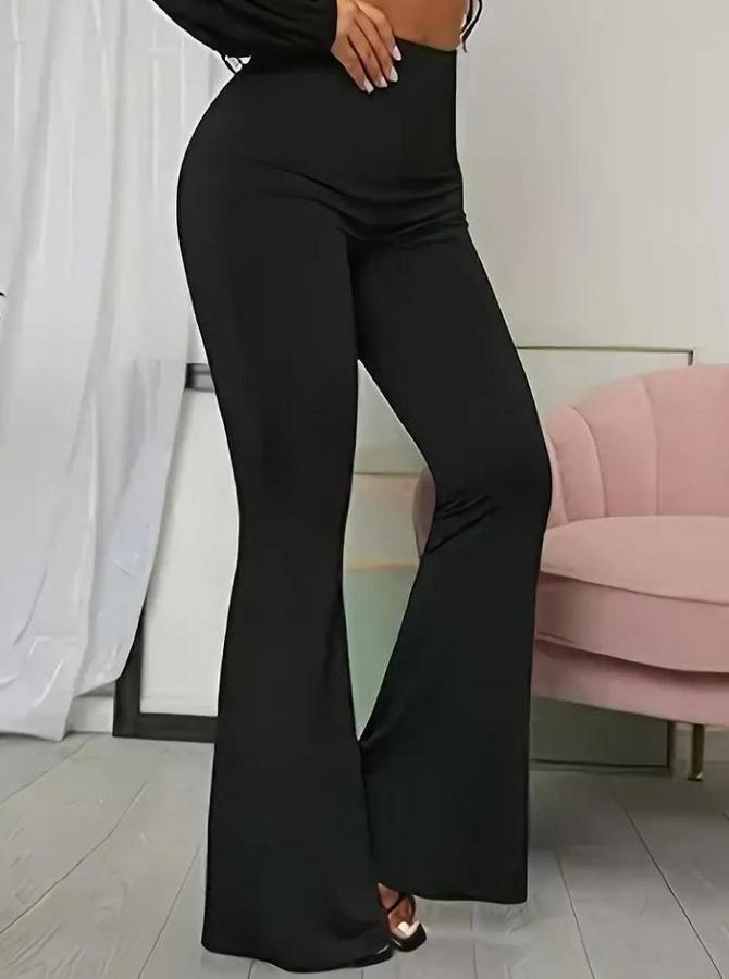 Yüksek Bel Ispanyol Paça Dalgıç Pantolon