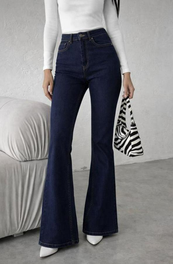 Yüksek Bel Ispanyol Paça Kot Pantolon